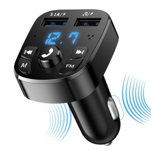 Bluetooth FM Transmitter für Auto, Blaue Umgebende Leuchte Drahtloser Radio Kfz-Empf?nger Adapter mit Freisprecheinrichtung, Dual USB Ladeger?t 5V/3,1