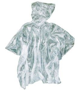 Regenponcho Regencape Einweg Kinder, 6er Set, transparent, Einheitsgröße: 77 x 104 cm