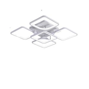 LED Kronleuchter, modernes Design, glänzende Oberfläche, 4 und 1 Weiß