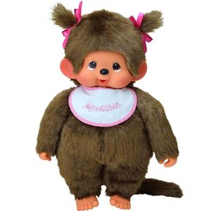 Klasická holčička 45 cm | Panenka Monchhichi | s originálním růžovým bryndáčkem