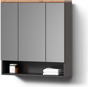 Livinity Badspiegelschrank Tanaro, 70 x 77.5 cm, Anthrazit/Anthrazit
