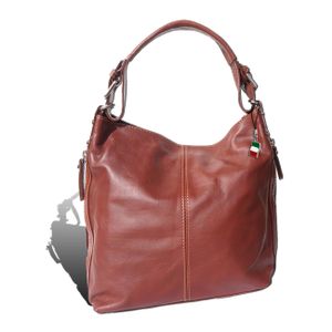 Florence Damen Beuteltasche Tasche braun Hobo echtes Leder 35x10x28 cm D2OTF101N