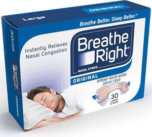 Breathe Right Nasenstreifen Original Large 30s | Lindert sofort verstopfte Nase | Hilft Schnarchen zu reduzieren | Medikamentenfrei