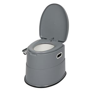 FCH Campingtoilette mit Antirutschmatte, tragbare Toilette, mobile Toilette, 50 x 40 x 42 cm, grau