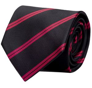 Schlips, Krawatte, Krawatten, Binder, 8cm, schwarz rot gestreift, Fabio Farini