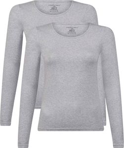 Bamboo Basics T-Shirt Lara - Light Grey Melange - 2-Pack, Farbe:Light Grey Melange, Größe:S