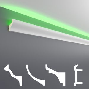 HEXIM LED Stuckleisten Muster - Indirekte Beleuchtung mit Deckenleisten aus PU, leicht & lichtundurchlässig- (20cm LED-20) Stuckprofil Profil HEXIM LED Stuckleisten Muster - Indirekte Beleuchtung mit Deckenleisten aus PU, leicht & lichtundurchlässig- (20cm LED-20) Stuckprofil Profil