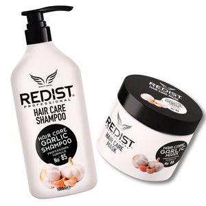 Hairwarez - Redist Knoblauch-Intensivpflege Haarset MAXI: Nährendes Shampoo (1000 ml) & Tiefenwirksame Haarkur (500 ml)