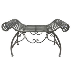 LEX Sitzbank aus Eisen 89 x 35 x 54 cm, Antik Grau