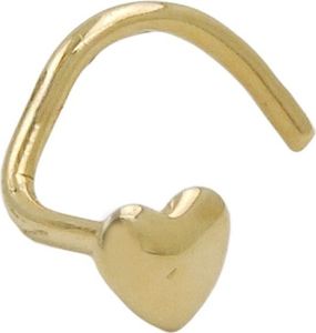 Nasenstecker 2,4mm Spirale mit kleinem Herz 18Kt GOLD