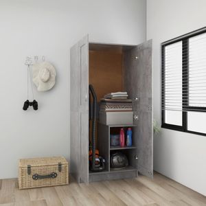 vidaXL Kleiderschrank Betongrau 82,5x51,5x180 cm Holzwerkstoff - Kleiderschrank - Kleiderschränke - Kleiderständer - Schrank