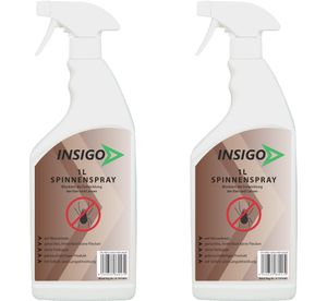 INSIGO 2x1L Anti Spinnenspray Spinnenmittel Spinnenabwehr gegen Spinnen-Bekämpfung Spinnen vertreiben Schutz Zecken Ungeziefer