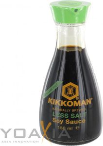 KIKKOMAN Salzreduzierte Sojasauce 150ml | Tischflasche mit Ausgießer