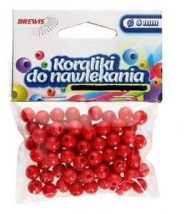 Koraliki do nawlekania czerwone+ sznurek 8mm 16g