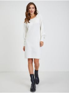 Weißes geripptes Pulloverkleid für Frauen ORSAY