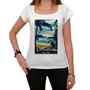 Damen Grafik T-Shirt Carrowniskey pura vida Strand – Carrowniskey Pura Vida Beach – Öko-Verantwortlich Vintage Jahrgang Kurzarm Lustige Druck