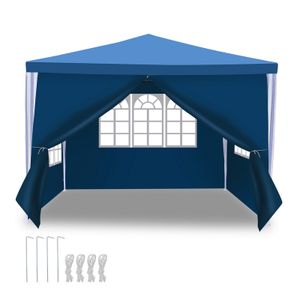 SWANEW Pavillon Hochzeitsempfängen Partyzelt PE Festzelt Einfache Montage 3x3m Blau