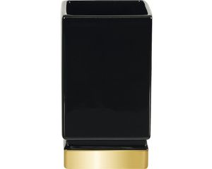 Spirella Zahnputzbecher Zahnbürstenhalter Roma 7 x 12 cm Schwarz/Gold Spirella Zahnputzbecher Zahnbürstenhalter Roma 7 x 12 cm Schwarz/Gold