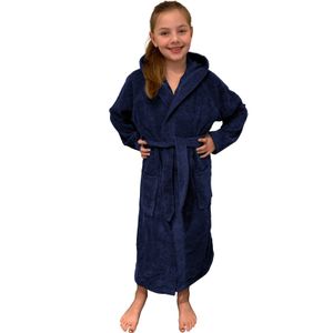 HOMELEVEL Frottee Bademantel für Kinder - Morgenmantel mit Taschen Kapuze Gürtel - Kinderbademantel für Jungen und Mädchen - 100% Baumwolle