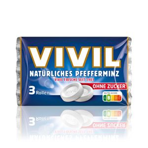 VIVIL Natürliche Pfefferminzbonbons ohne Zucker | 3er Pack