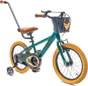 Kinderfahrrad Jungen Fahrrad Stützräder Schubstange 14 Zoll Verdant Rowan grün