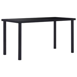 vidaXL Jedálenský stôl Black 140 x 70 x 75 cm Tvrdené sklo