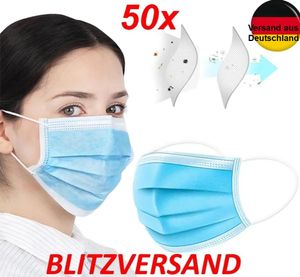 500x Mundschutz 3 lagig , latexfrei Atemschutz Einweg Maske Hygieneschutz