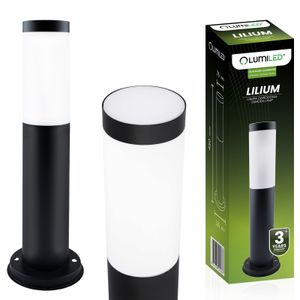 LUMILED stojací lampa venkovní 45cm světlo na sloupku IP44 nerezová ocel E27 zahradní světlo černá stojací lampa světlo na cestu venkovní lampa stojací lampa venkovní stojací lampa