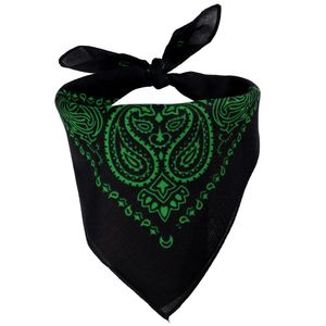Bandana Tuch - Paisley Muster 03 - quadratisches Kopftuch schwarz - grün