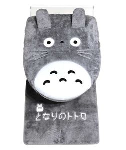Badausstattung Set für Totoro Fans mit flauschigem Badvorleger und WC Sitzbezug