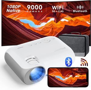 Yoton Y7 Mini Beamer 9000Lumen 5G Wifi Bluetooth, 4K Unterstützt, Full HD 1080P Native Projektor, Kompatibel mit Laptop/PC/Smartphone