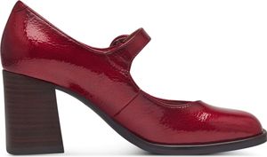 Tamaris Damen Pumps moderne Riemchenpumps Schnalle Blockabsatz Karreé 1-24440-41, Größe:38 EU, Farbe:Rot
