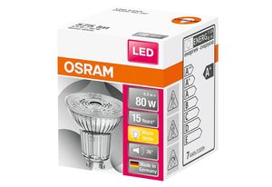 OSRAM 4058075112605 LED-Lampe LED STAR PAR16 80 GU10 6,9 W klar