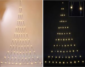 LED Lichternetz Tannenbaum grün 120x175cm 66 LEDs warmweiß IP44