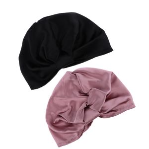 2x Seide Beanie Schlafhaube Nachthaube Schlaf Hut Nachtkappe Schlafmütze Cap für Damen Mädchen