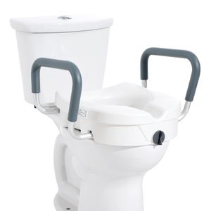 Zvedák WC sedátka VEVOR, výška 12,7 cm, nosnost 158 kg, pro kulaté a podlouhlé toalety, montáž s otočným zámkem, nastavitelná šířka 48,3 cm - 55,6 cm, pro seniory, zdravotně postižené osoby, pacienty, těhotné ženy, lékaře