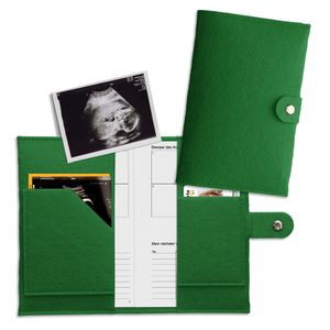 kwmobile Hülle für Mutter-Kind-Pass aus Filz - Cover für österreichischen Mutterpass - Schutzhülle mit extra Fächern - Grün