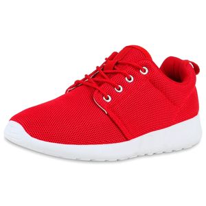 VAN HILL Damen Sportschuhe Trendfarben Runners Sneakers Laufschuhe 890008, Farbe: Rot, Größe: 40