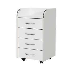 Vicco Rolling file cabinet Gwendolyn, 40 x 36 cm with 4 drawers, White