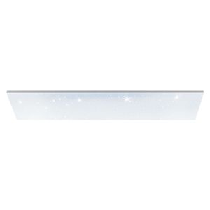 EGLO LED Panel Calemar-S, Deckenlampe mit Kristall-Effekt, Deckenleuchte aus Kunststoff und Metall in Weiß, für Büro und Küche, neutralweiß, 100x24 cm