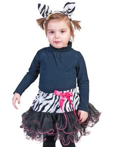 Zebra Kostüm für Mädchen - 2-tlg. | Kleinkind Zoo Tierkostüm Set