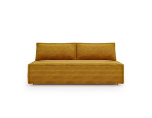 Kaiser Möbel Sofa mit schlaffunktion und bettkasten DUE Poso Stoff Senffarbe