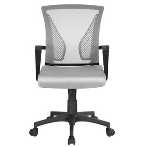 Yaheetech Bürostuhl Schreibtischstuhl ergonomischer Drehstuhl Chefsessel höhenverstellbar Sportsitz Mesh Netz Stuhl    Grau