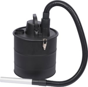 Vysávač popola Kinzo pre krby a grily s funkciou fúkania, ohňovzdornou železnou nádržou a kovovou hadicou 18L 800-1200W čierny