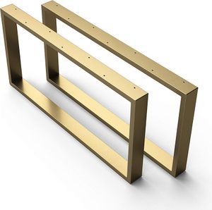 1xPaar sossai® Couchtisch Tischkufen 60x40cm in Gold Tischgestell Tischuntergestell CKK1 Rahmen