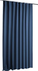 Verdunklungsvorhang blau Blackout Gardine Kräuselband blickdicht 135x245 Raumklima Effek