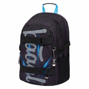 Baagl Schulrucksack für Jungen Teenager - Skateboard Rucksack - Kinderrucksack mit Laptopfach und Brustgurt für Schule (Skate Bluelight)