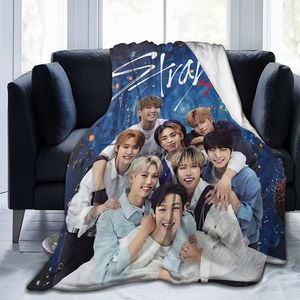 Kpop Stray Kids Periphere Flannel Fleece Blankets Warm Soft Baby Nap Decke Sofa Towel Quilt Gift 130*150cm #04
