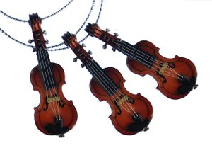 3 Stück Weihnachtsbaumanhänger Baumschmuck Anhänger Xmas Geige Violine Holz