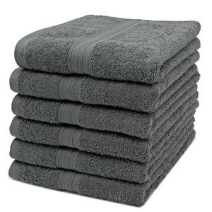 6-tlg. Handtuch-Set aus Baumwolle, 50x100 cm, grau